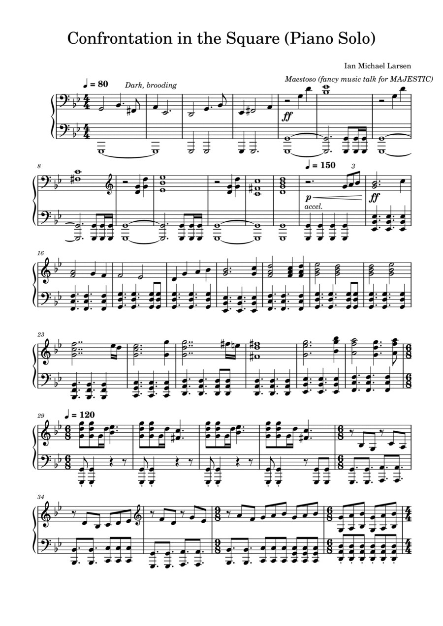 Confrontation in the Square - Piano Solo Piano Solo scores gallery preview page 1