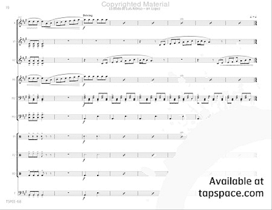 La Boda de Luis Alonso Percussion Ensemble scores gallery preview page 23
