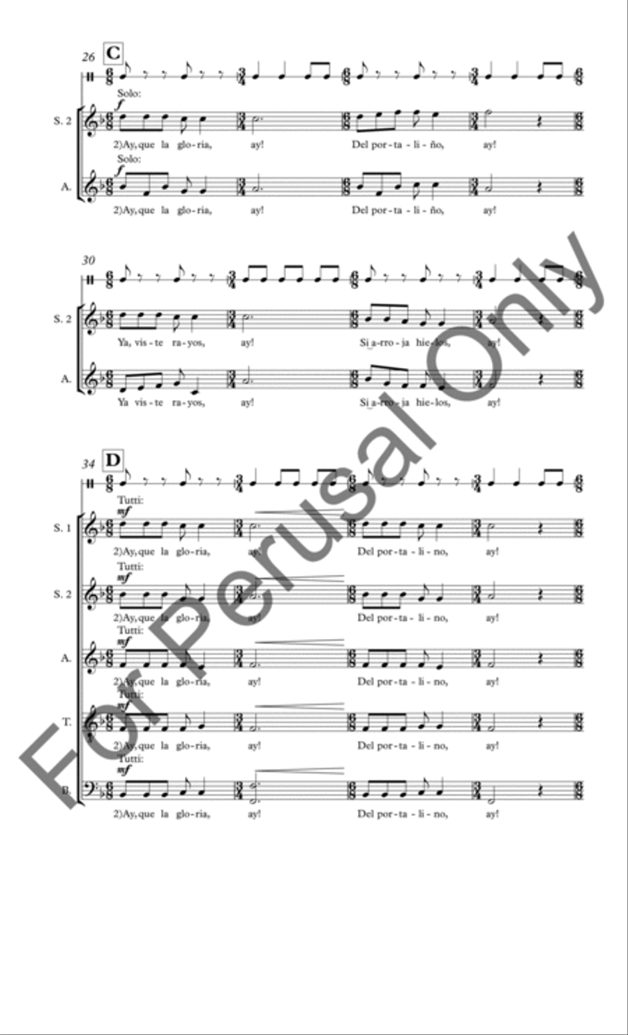 Convidando esta la noche SSATB scores gallery preview page 5
