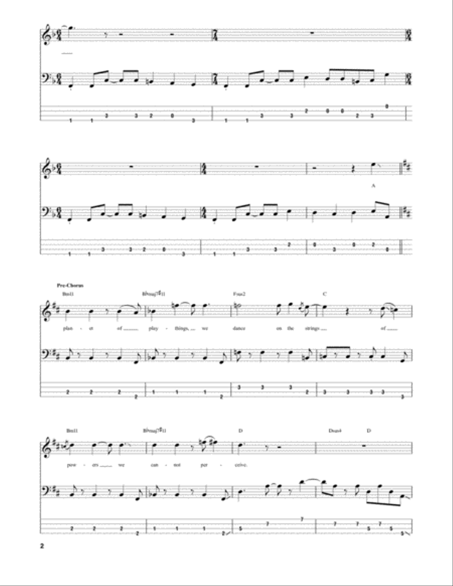 Freewill Guitar Tablature scores gallery preview page 2