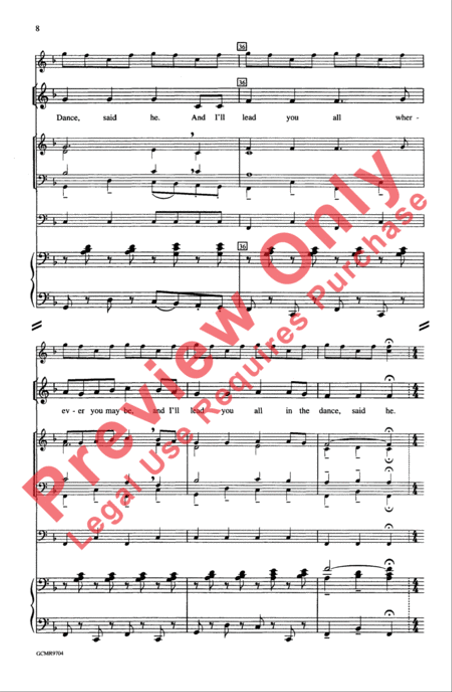 Concertato on Lord of the Dance 4-Part scores gallery preview page 8