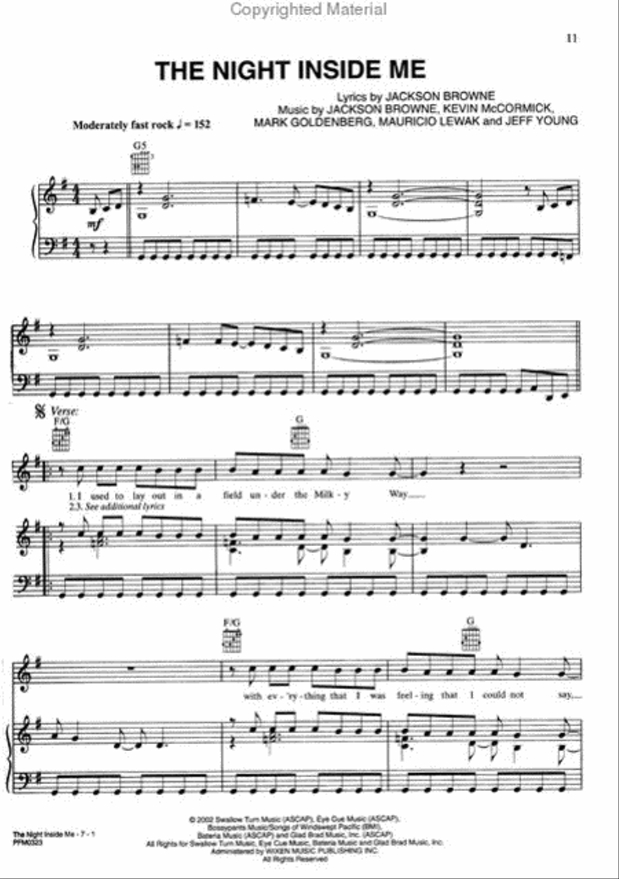 Jackson Browne -- The Naked Ride Home Piano, Vocal, Guitar scores gallery preview page 3