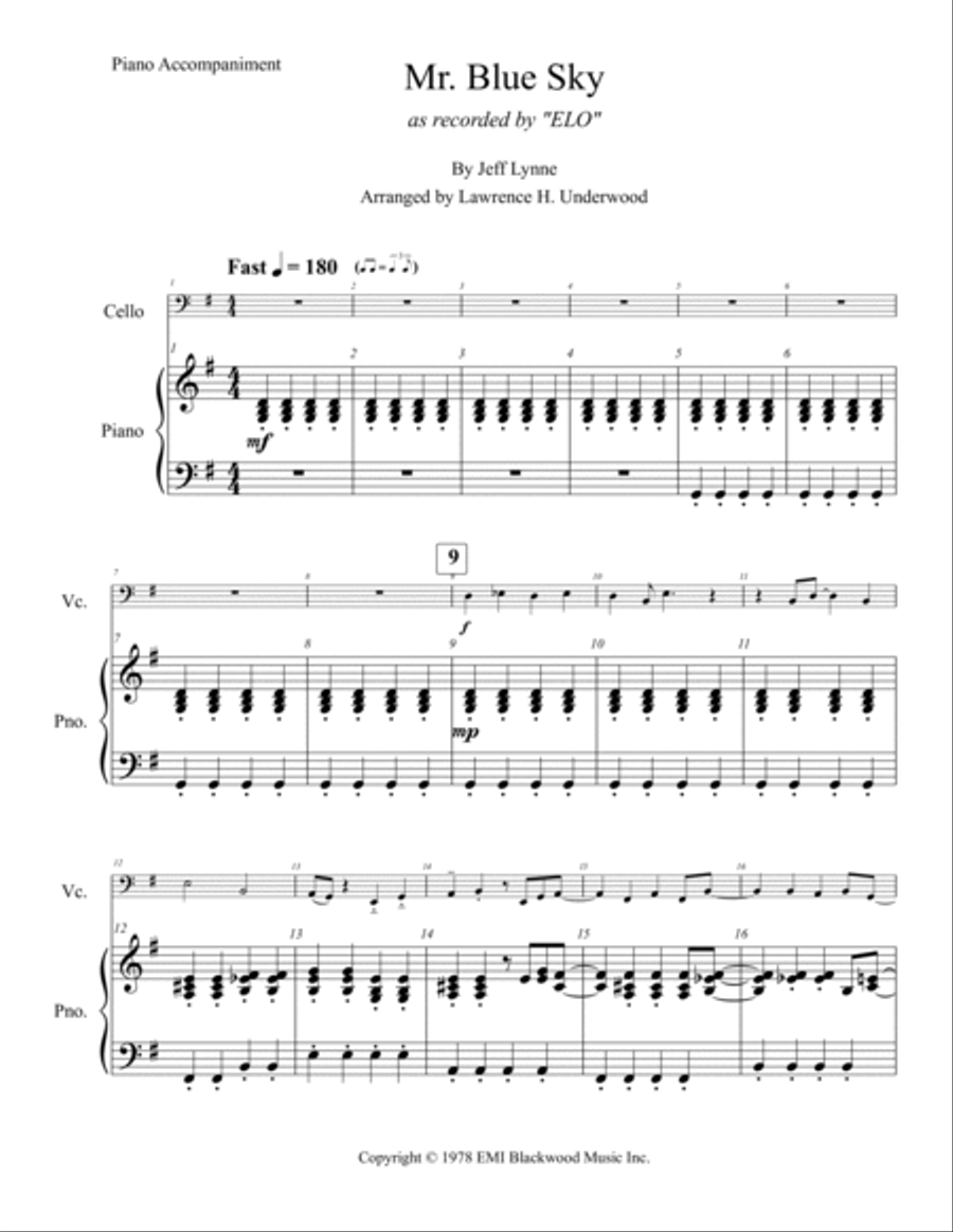 Mr. Blue Sky Piano scores gallery preview page 2