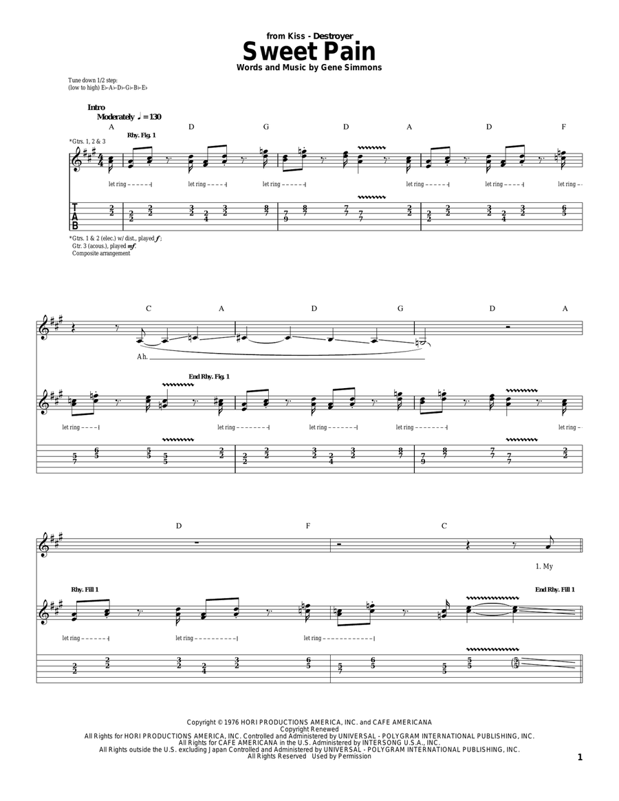 Sweet Pain Sweet Pain Acoustic Guitar scores gallery preview page 1