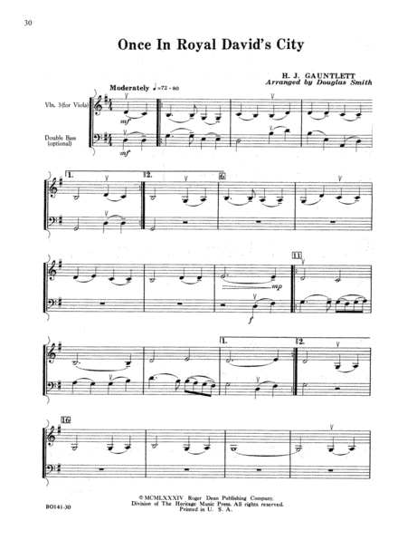 Christmas Folio for Four-Plus Strings - Vln/Bass