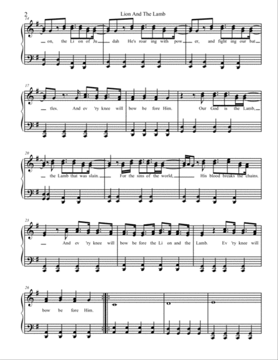 The Lion And The Lamb The Lion And The Lamb Small Ensemble scores gallery preview page 2