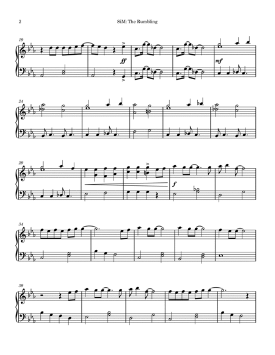 The Rumbling Easy Piano scores gallery preview page 2