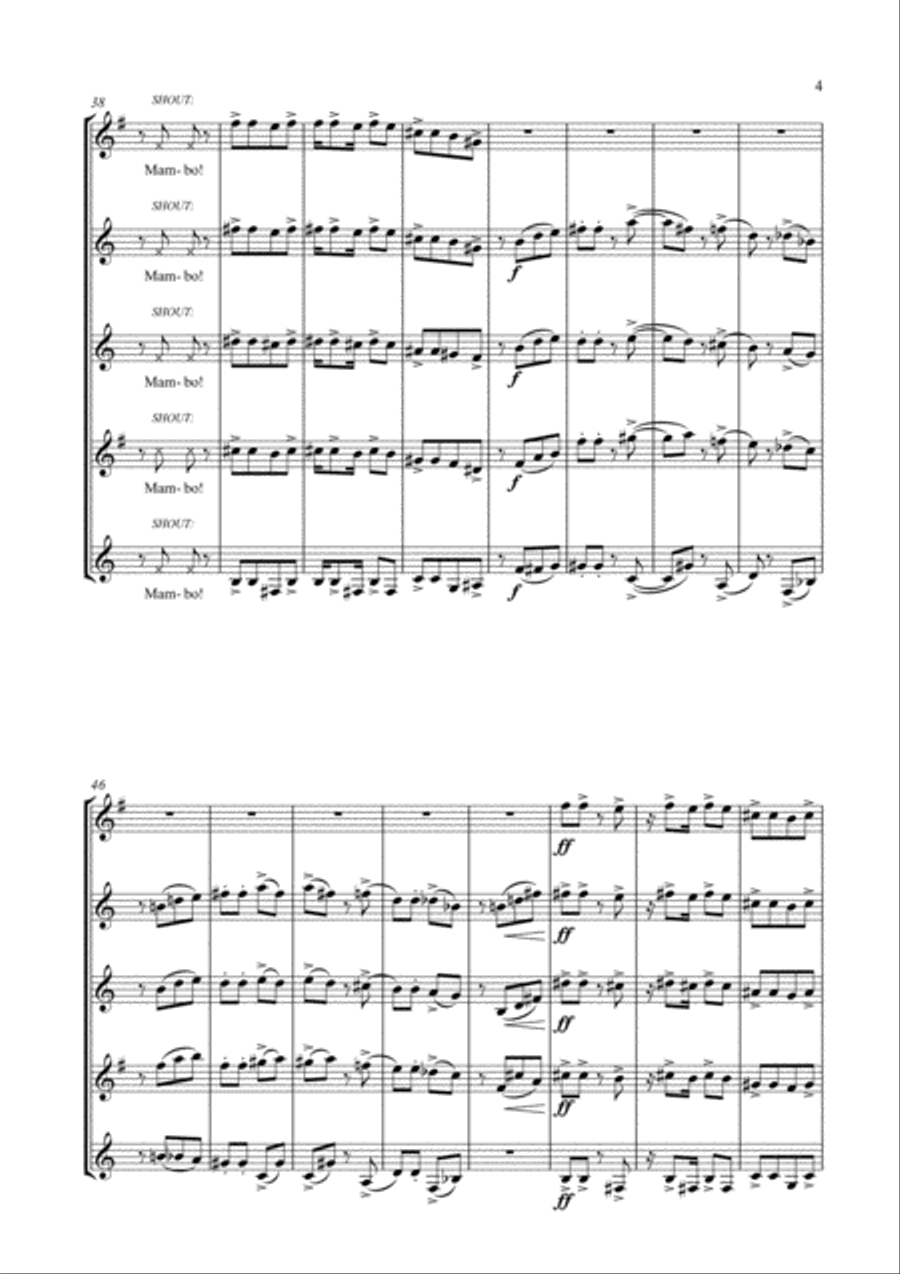 Mambo for Clarinet Choir (from West Side Story) image number null