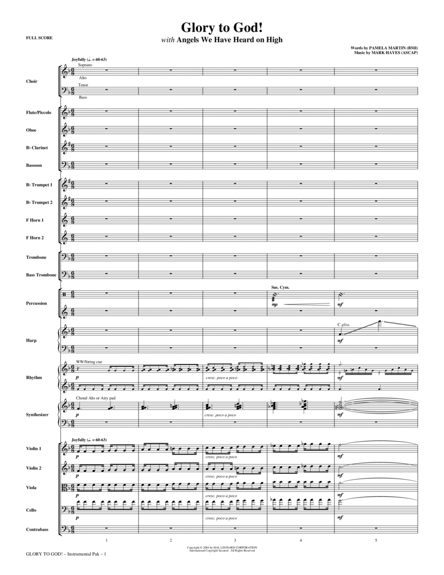 Glory to God! - Full Score Choir scores gallery preview page 1