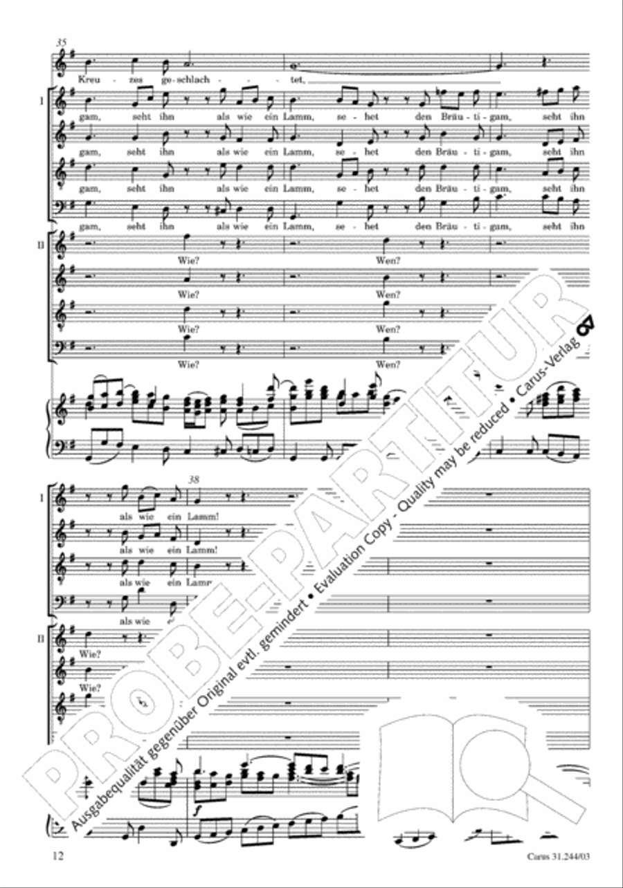 St. Matthew Passion (Matthaus-Passion) 4-Part scores gallery preview page 13
