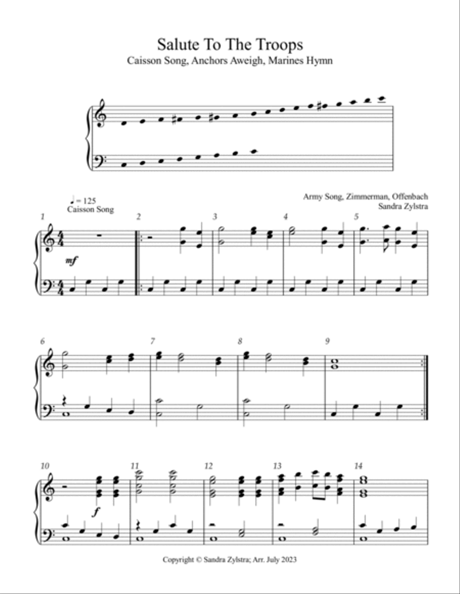 Salute To The Troops (3 octave handbells) 3-Octaves scores gallery preview page 2