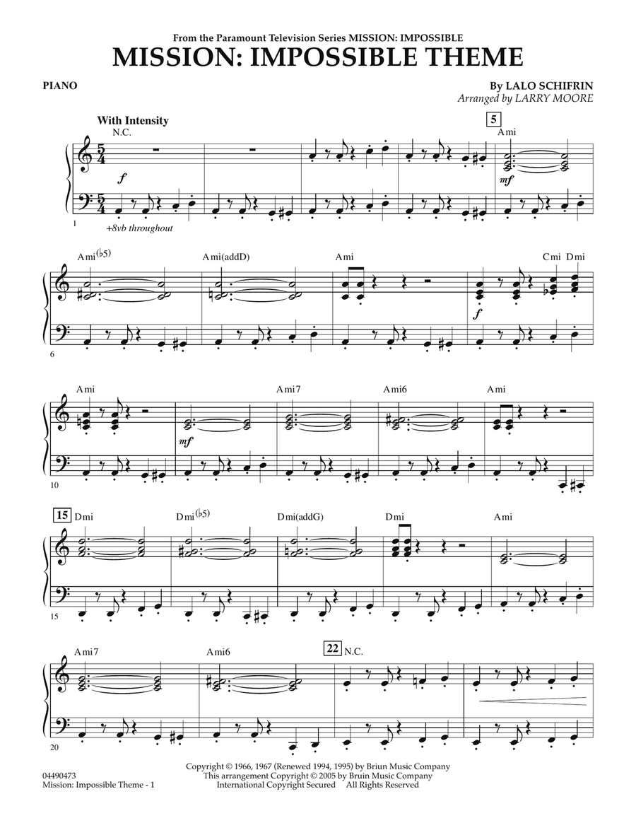 Mission: Impossible Theme - Piano Orchestra scores gallery preview page 1