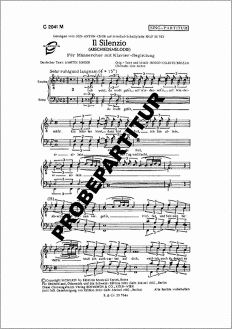 Il Silenzio Men's Choir scores gallery preview page 1