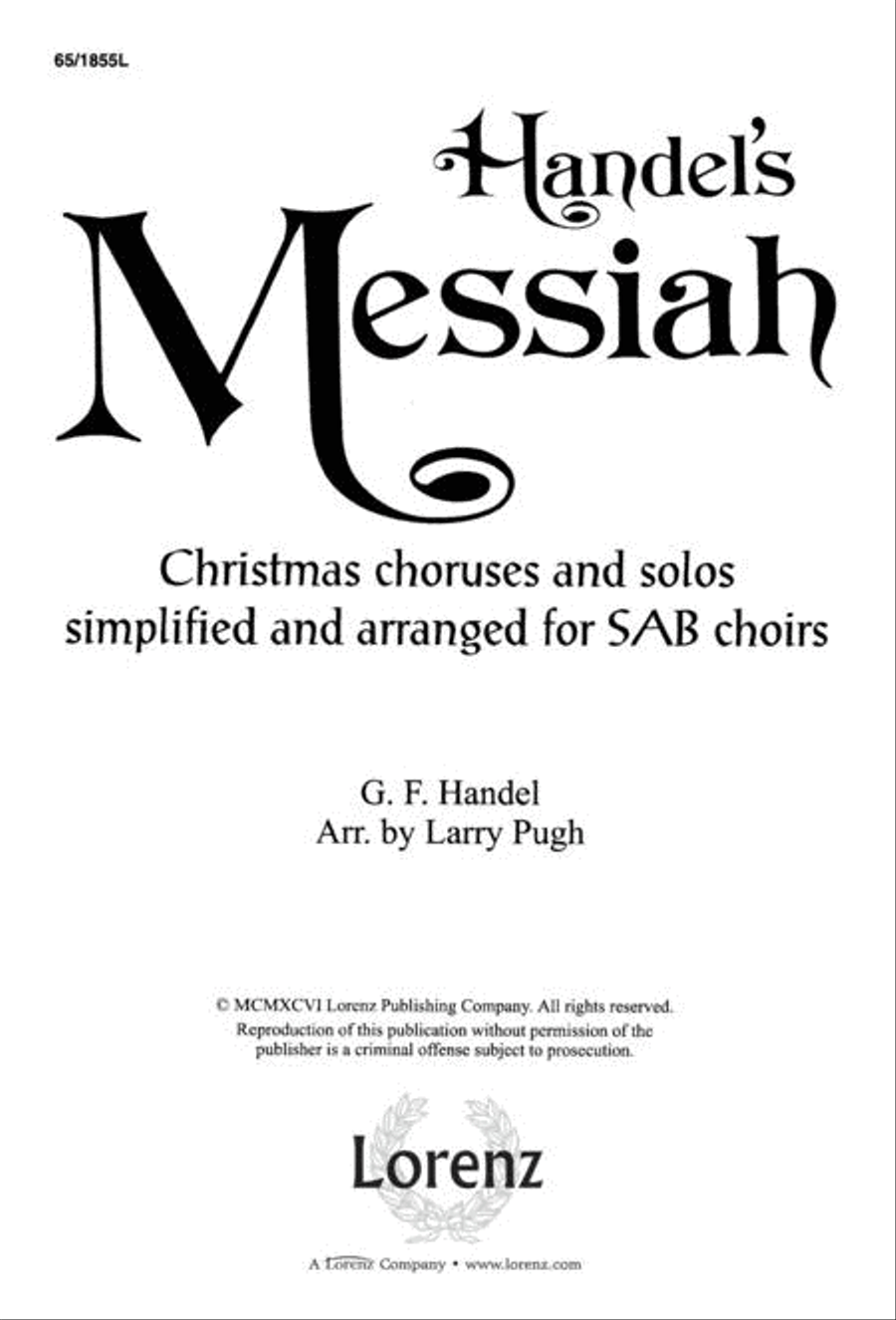 Handel's Messiah: Christmas Choruses and Solos 3-Part scores gallery preview page 1