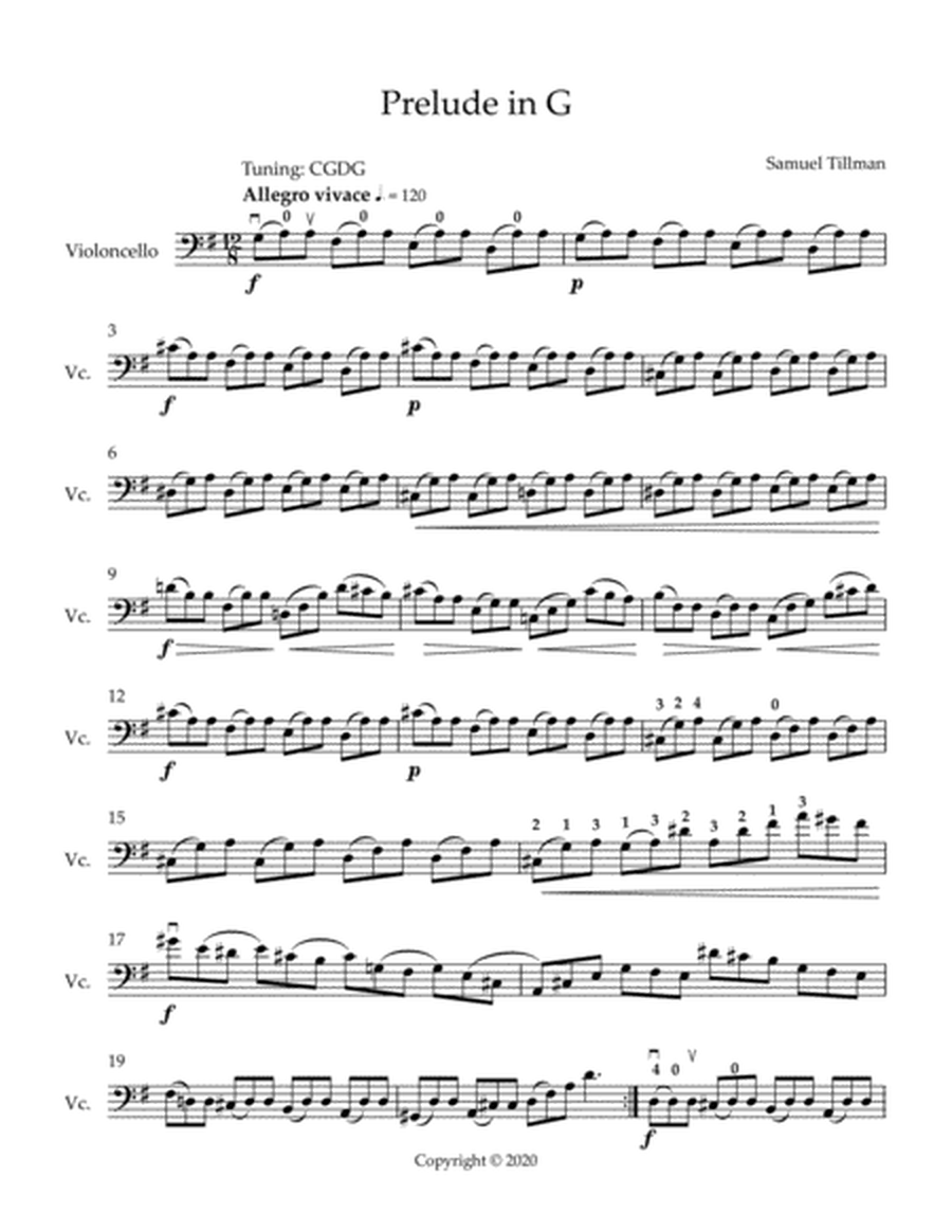 Prelude in G for Unaccompanied Cello image number null