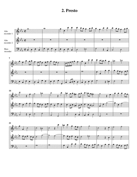 Trio sonata QV 2 Anh. 34 (arrangement for 3 recorders)