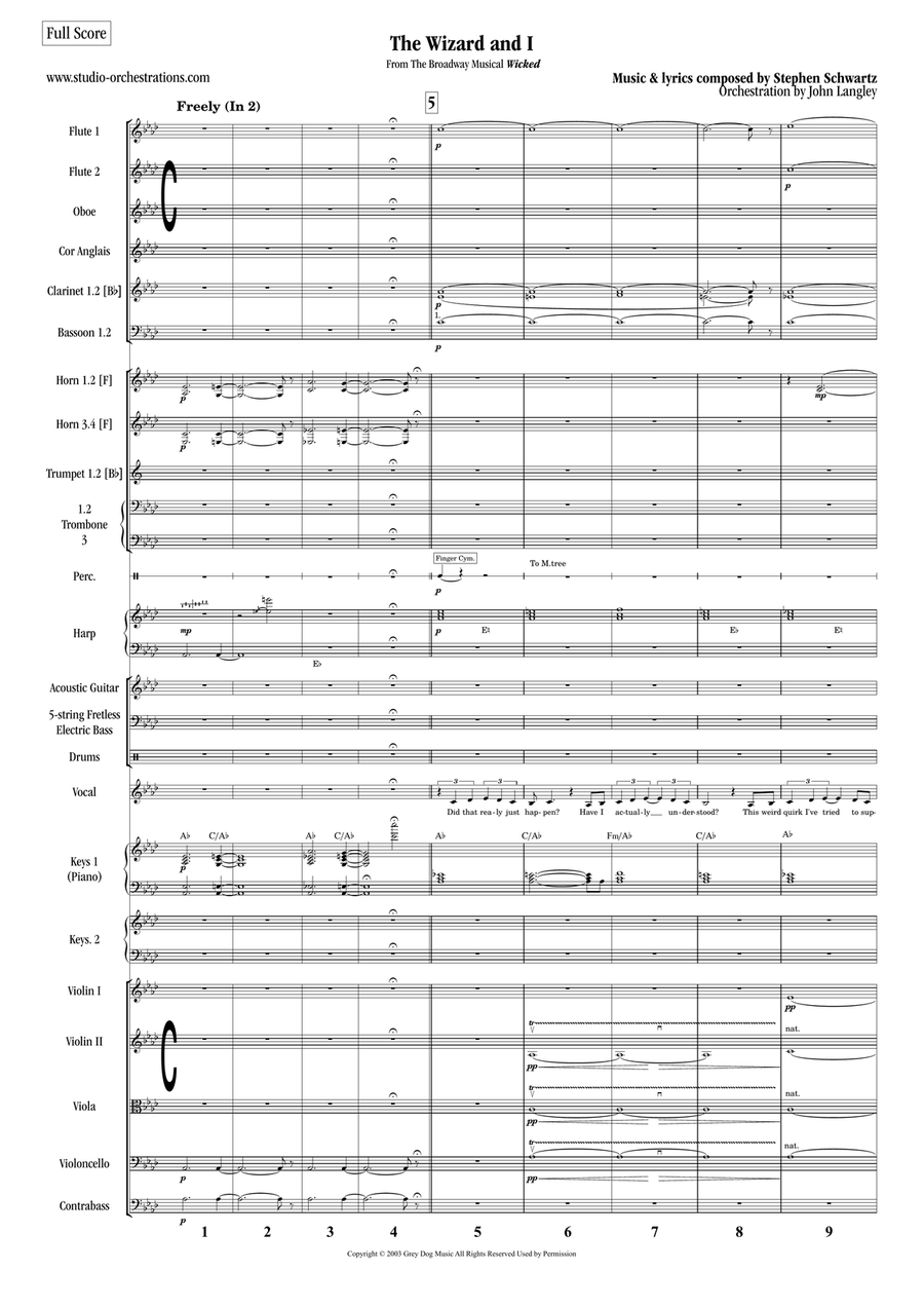 The Wizard And I Full Orchestra scores gallery preview page 2