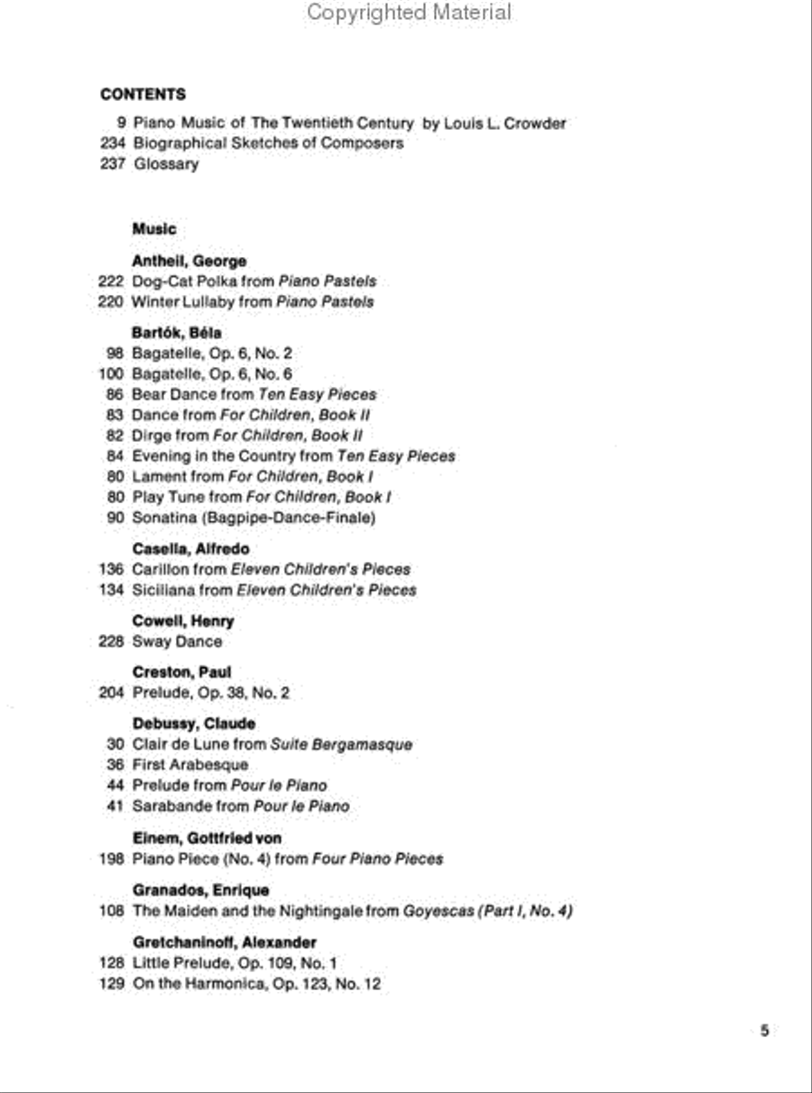 An Anthology of Piano Music Volume 4: The Twentieth Century Piano Solo scores gallery preview page 2