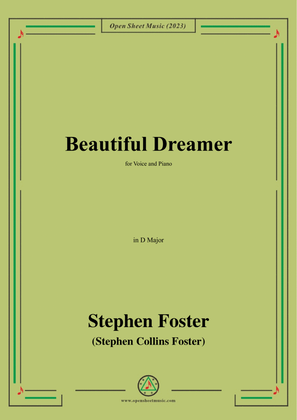 Book cover for S. Foster-Beautiful Dreamer,in D Major