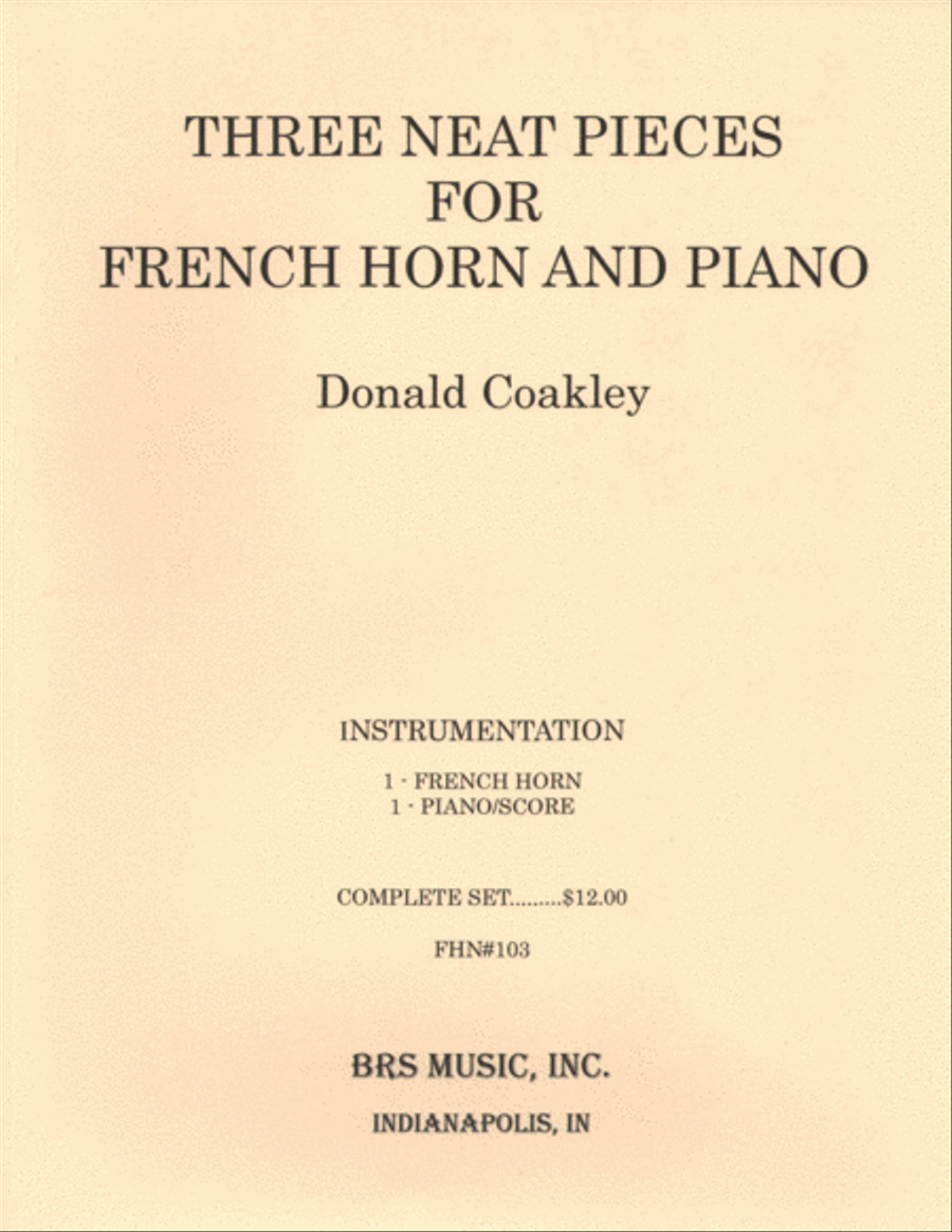 Three Neat Pieces for French Horn Horn scores gallery preview page 1