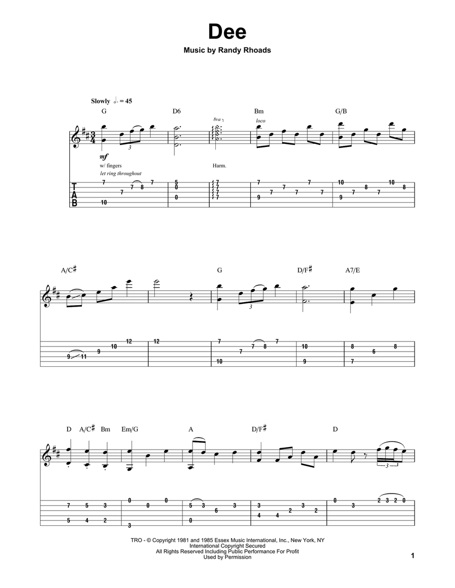 Dee Acoustic Guitar scores gallery preview page 1