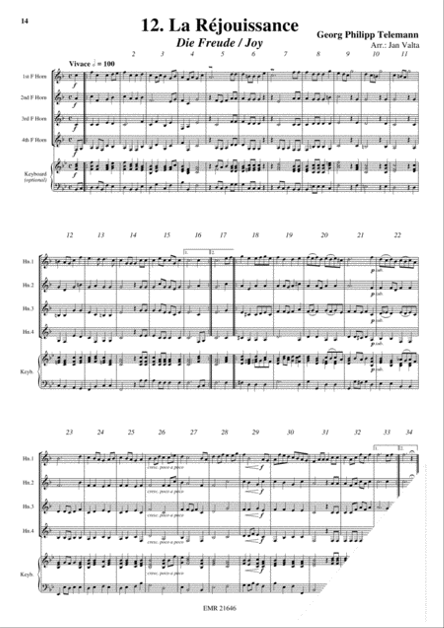 12 Heroic Marches French Horn Quartet scores gallery preview page 14