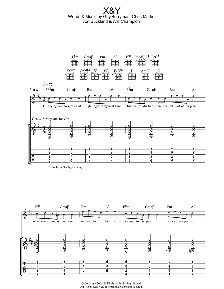 X&Y Acoustic Guitar scores gallery preview page 1