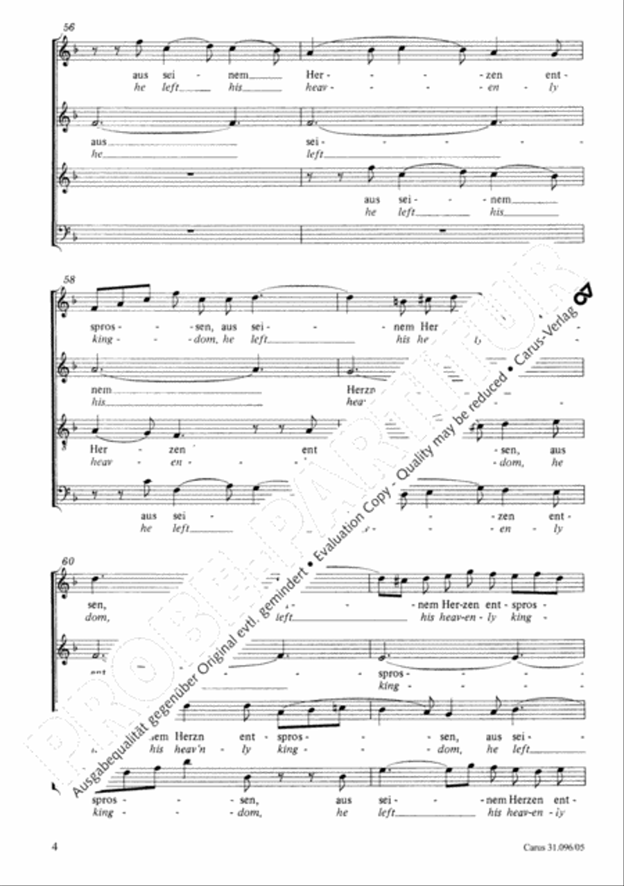Lord Christ, the one begotten son (Herr Christ, der einge Gottessohn) 4-Part scores gallery preview page 5