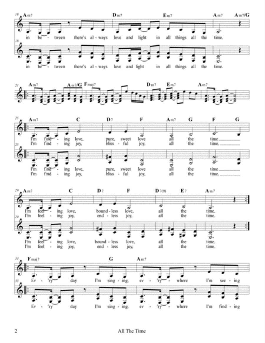 All The Time (with harmony) Small Ensemble scores gallery preview page 2