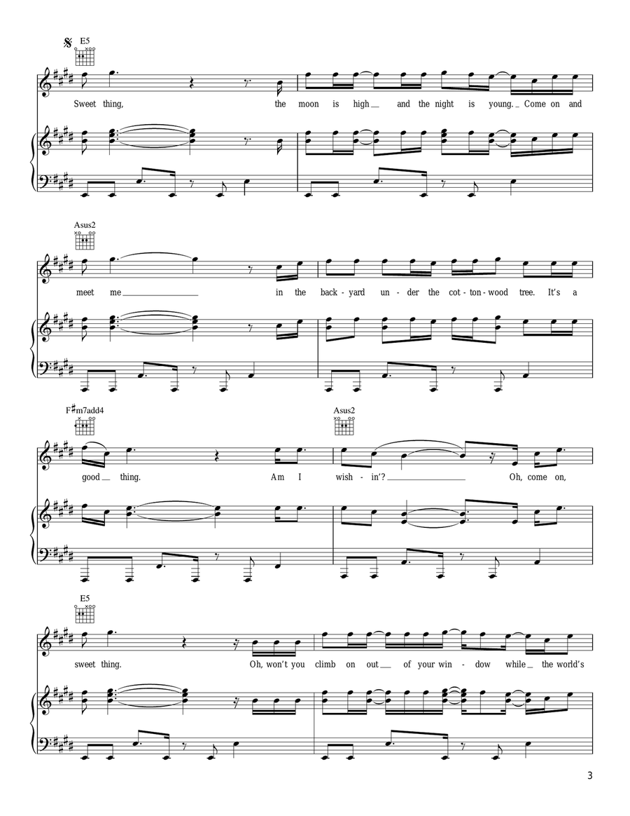 Sweet Thing Piano, Vocal, Guitar scores gallery preview page 3