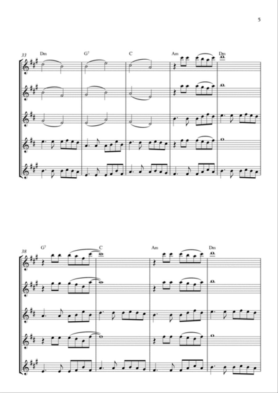 Flowers Saxophone Quintet scores gallery preview page 5