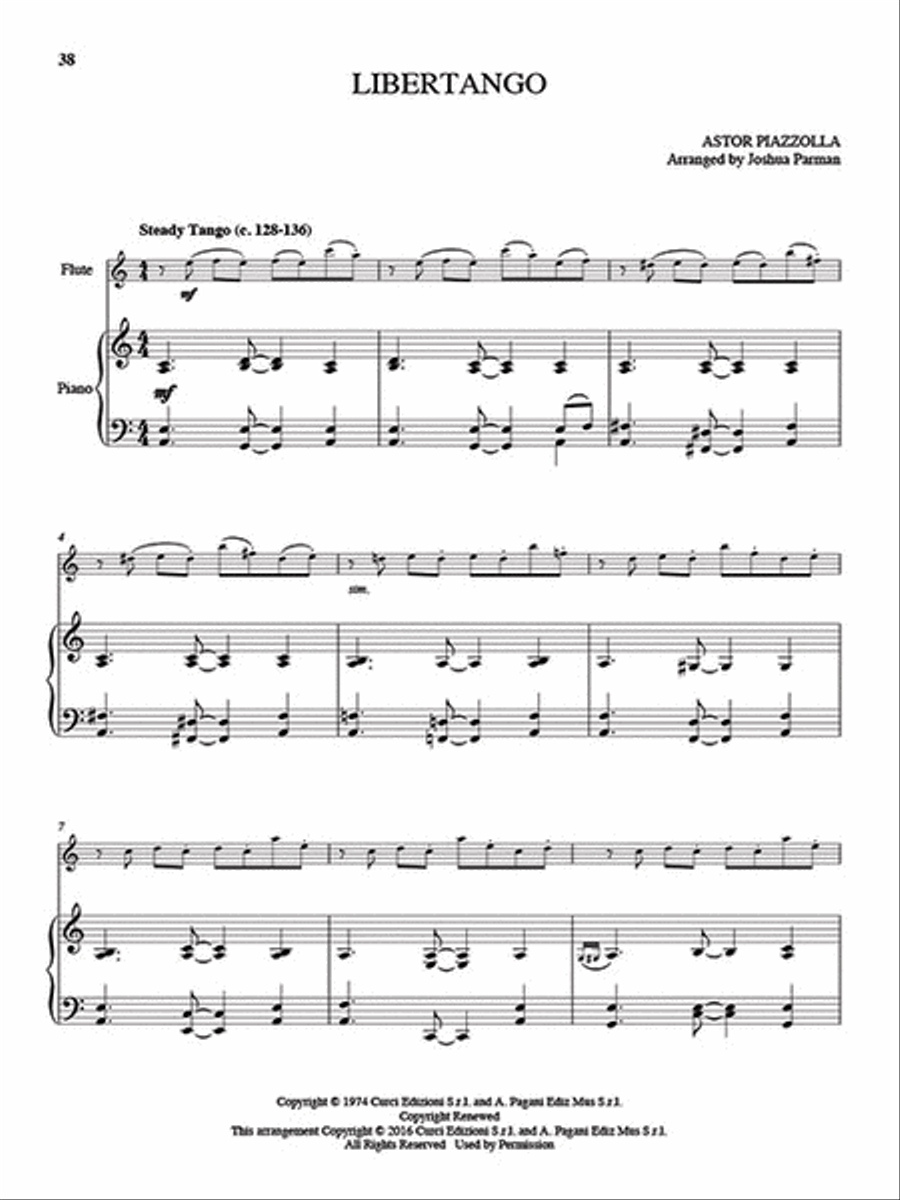 25 Piazzolla Tangos for Flute and Piano Flute Solo scores gallery preview page 4