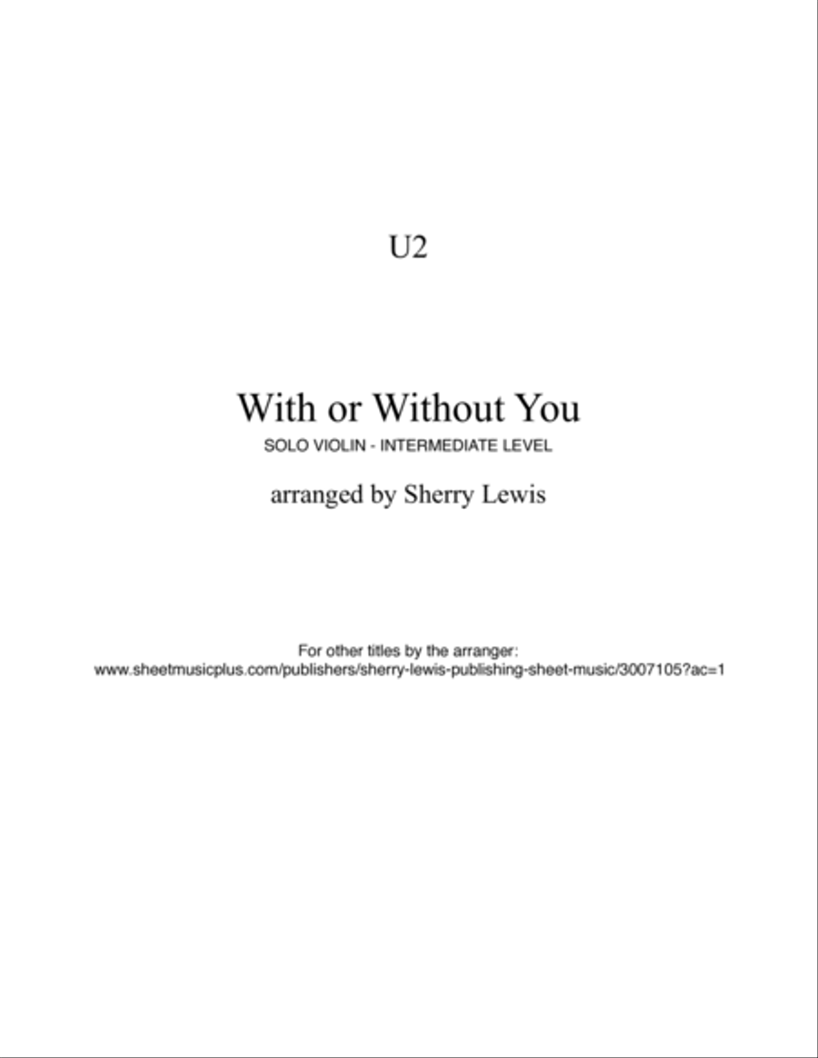 With Or Without You Violin Solo scores gallery preview page 2