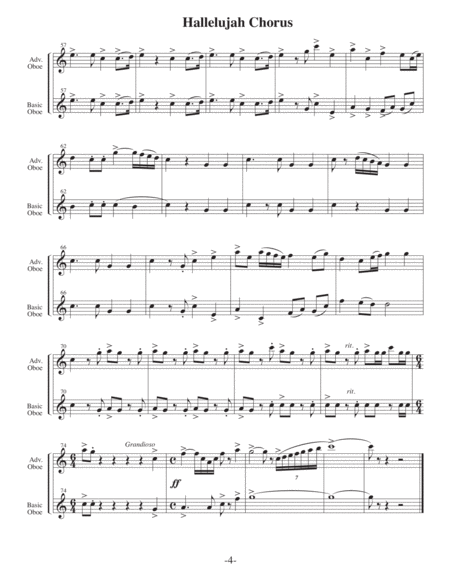 Hallelujah Chorus (Arrangements Level 3-5 for OBOE + Written Acc) image number null