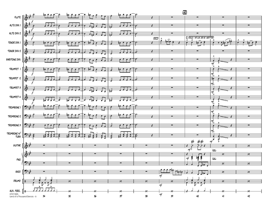 Land Of A Thousand Dances - Full Score Jazz Ensemble scores gallery preview page 6