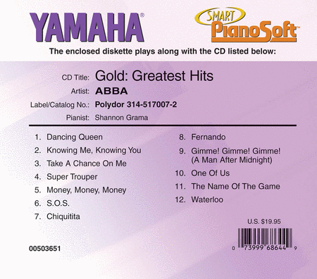 ABBA - Gold: Greatest Hits - Piano SoftwareABBA - Gold: Greatest Hits - Piano Software