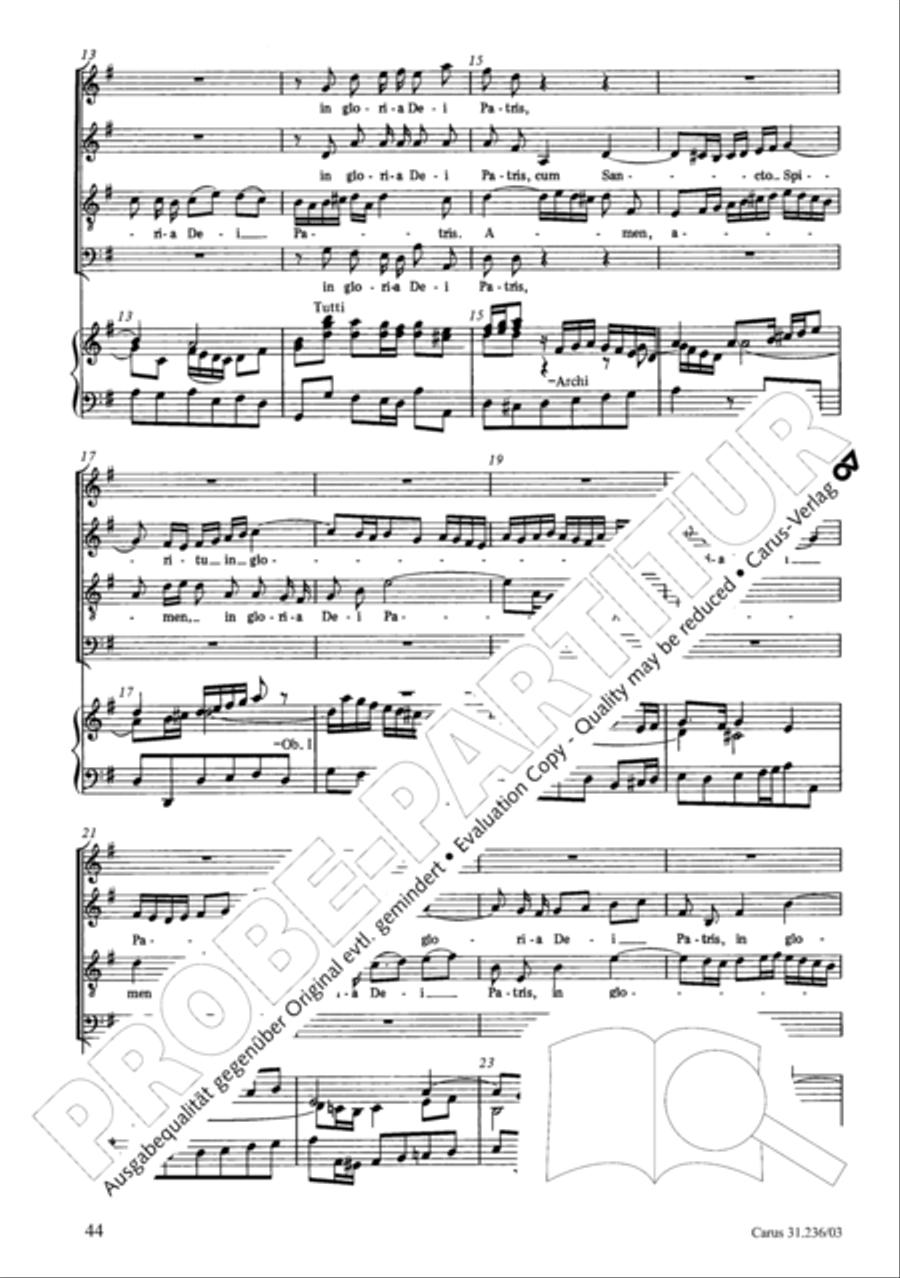 Mass in G Major 4-Part scores gallery preview page 45