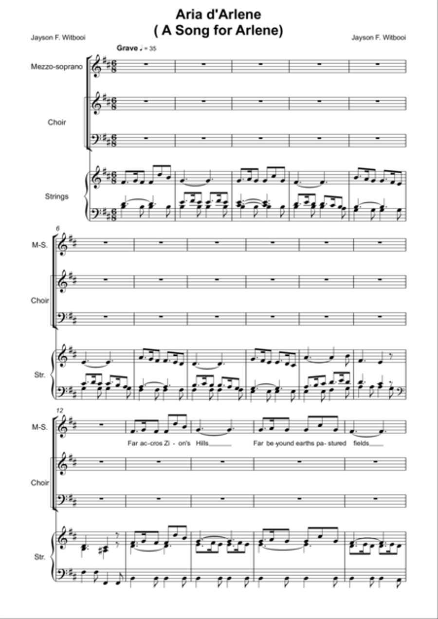 Air for Arlene Air for Arlene Choir scores gallery preview page 1