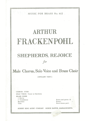 Shepherds Rejoice (choral-male Accompanied)