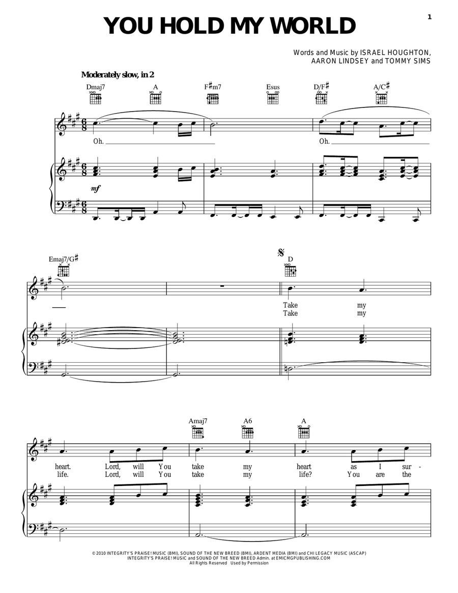 You Hold My World Acoustic Guitar scores gallery preview page 1