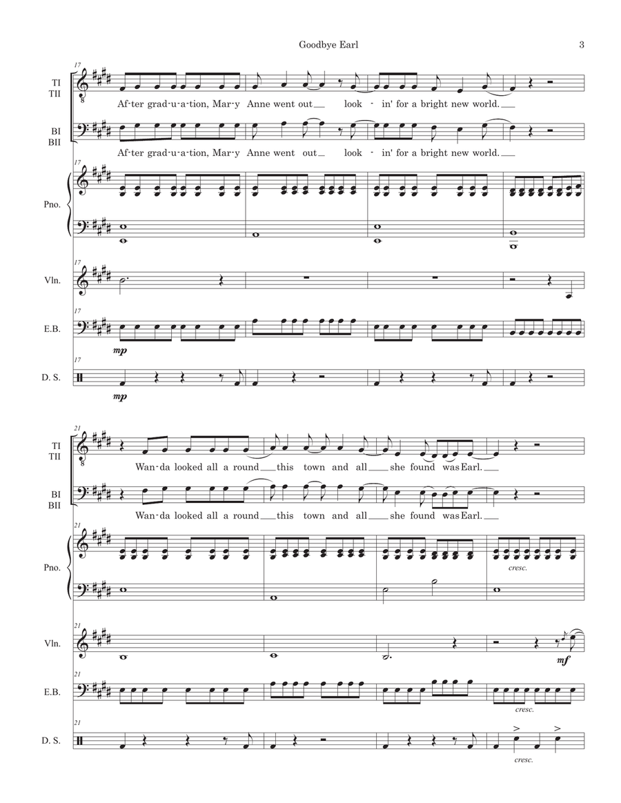 Goodbye Earl Goodbye Earl TTBB scores gallery preview page 3