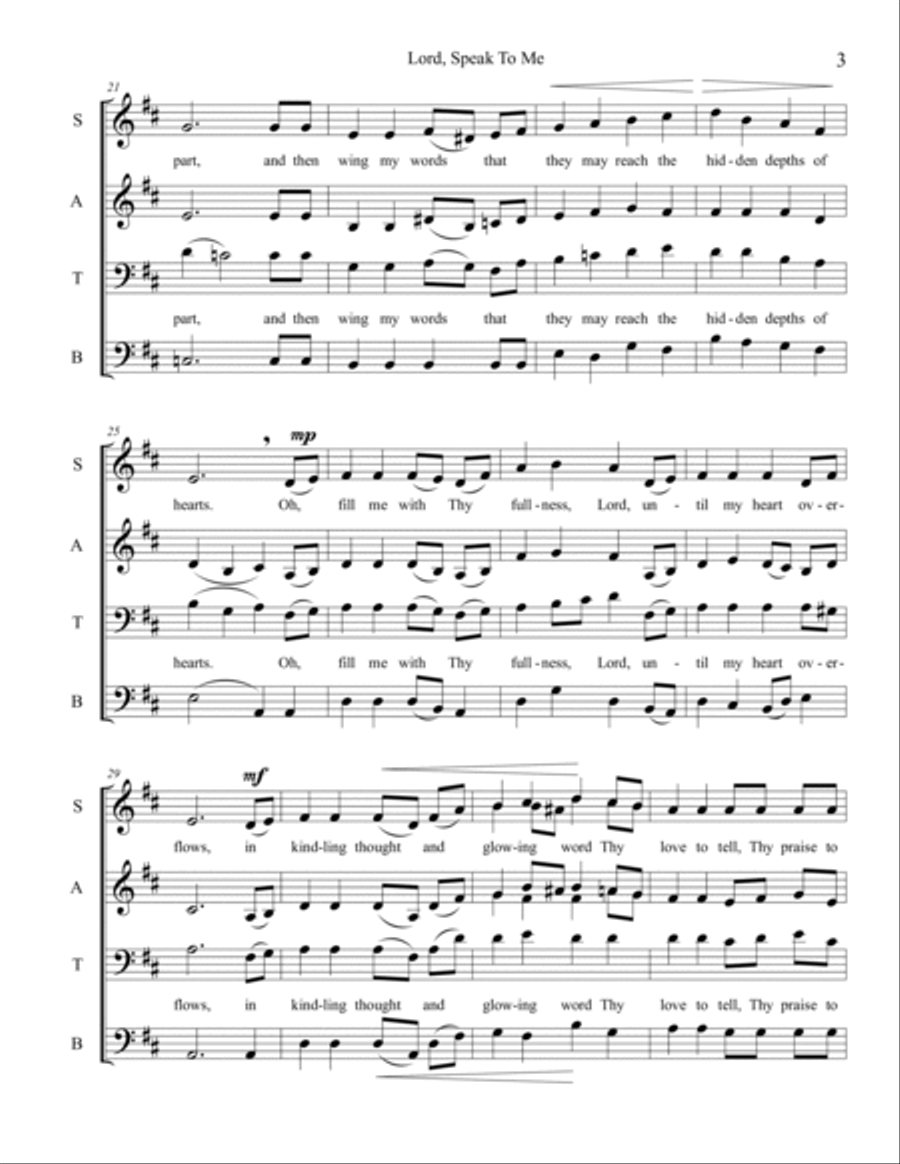 Lord, Speak To Me Lord, Speak To Me A Cappella scores gallery preview page 3