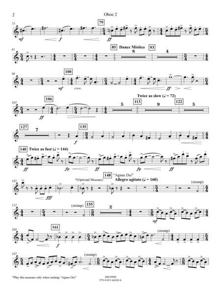 Suite from Mass (arr. Michael Sweeney) - Oboe 2