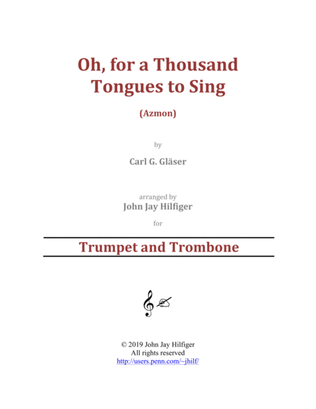 Book cover for Oh, for a Thousand Tongues to Sing for Trumpet and Trombone