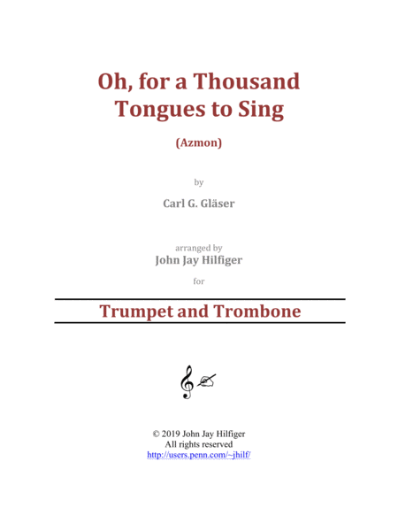 Oh, for a Thousand Tongues to Sing for Trumpet and Trombone image number null