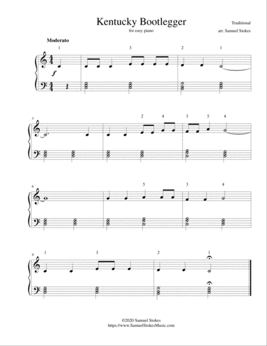 Kentucky Bootlegger - for easy piano Easy Piano scores gallery preview page 1