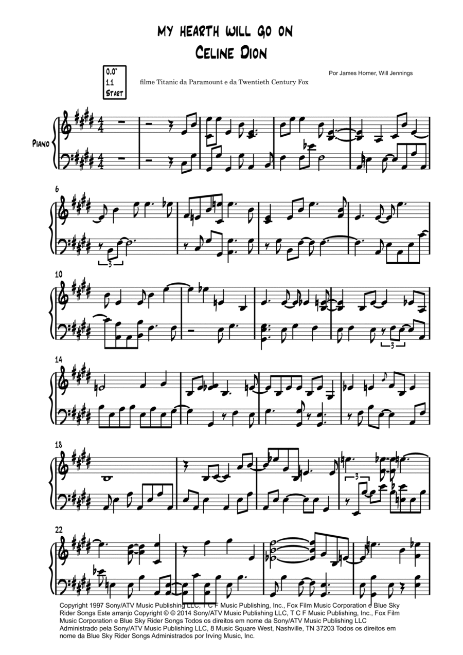 My Heart Will Go On (love Theme From 'titanic') Piano Solo scores gallery preview page 1