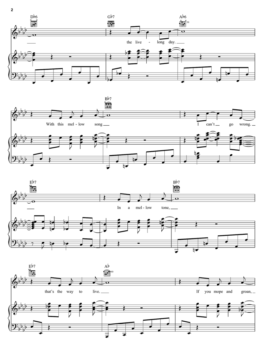 In A Mellow Tone Piano, Vocal, Guitar scores gallery preview page 2