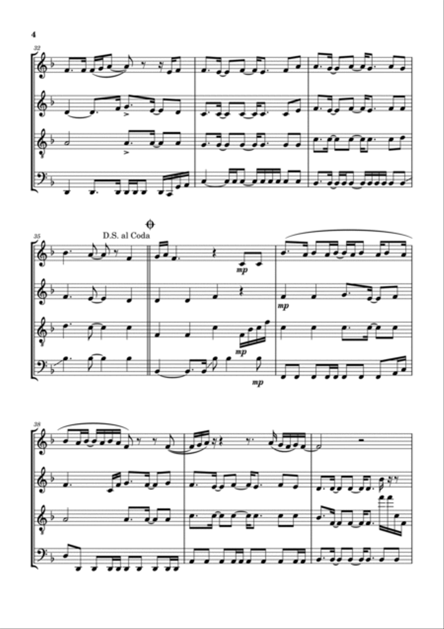 Easy On Me Woodwind Quartet scores gallery preview page 5