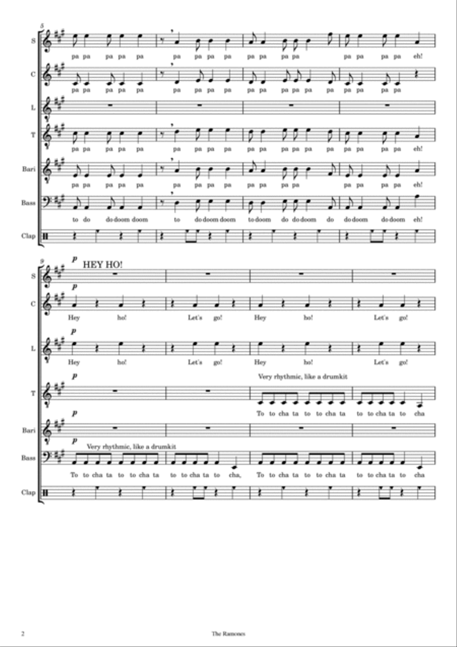 Blitzkrieg Bop 4-Part scores gallery preview page 3